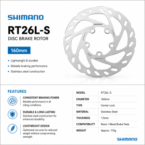 Shimano RT26L-S Rotor - 160mm
